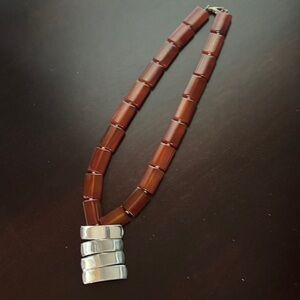 Elegant Carnelian and Silver Necklace